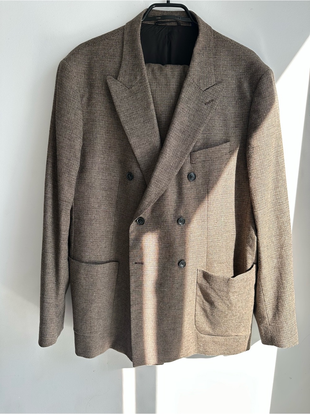 GANT Houndstooth Double-Breasted 2-Piece Suit Set (Blazer & Pleated Trousers)